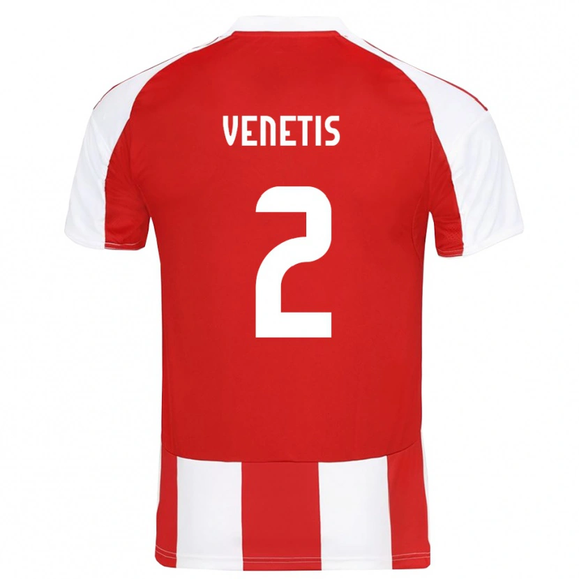 Danxen Hombre Camiseta Theodoros Venetis #2 Rojo Blanco 1ª Equipación 2025/26 La Camisa