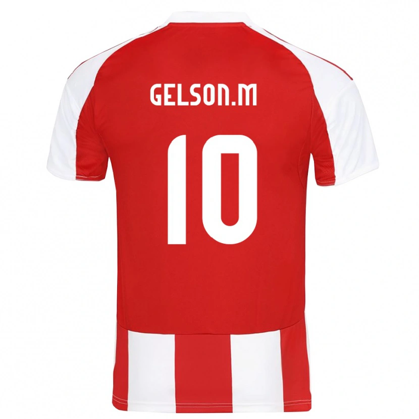 Danxen Hombre Camiseta Gelson Martins #10 Rojo Blanco 1ª Equipación 2025/26 La Camisa