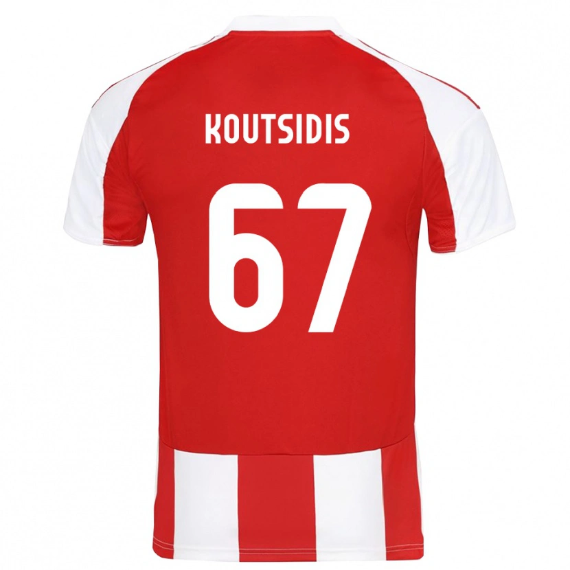 Danxen Hombre Camiseta Isidoros Koutsidis #67 Rojo Blanco 1ª Equipación 2025/26 La Camisa