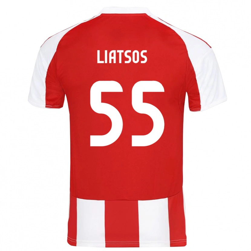 Danxen Hombre Camiseta Christos Liatsos #55 Rojo Blanco 1ª Equipación 2025/26 La Camisa