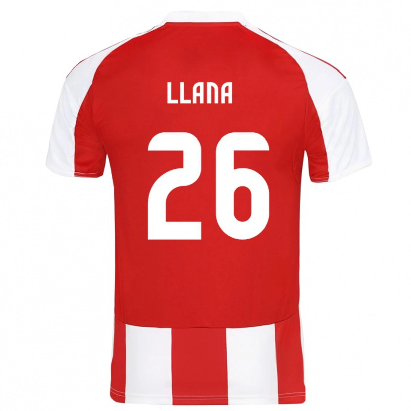 Danxen Hombre Camiseta Andreas Llana #26 Rojo Blanco 1ª Equipación 2025/26 La Camisa