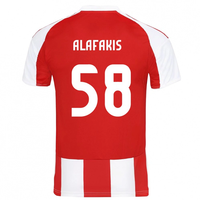 Danxen Hombre Camiseta Nektarios Alafakis #58 Rojo Blanco 1ª Equipación 2025/26 La Camisa