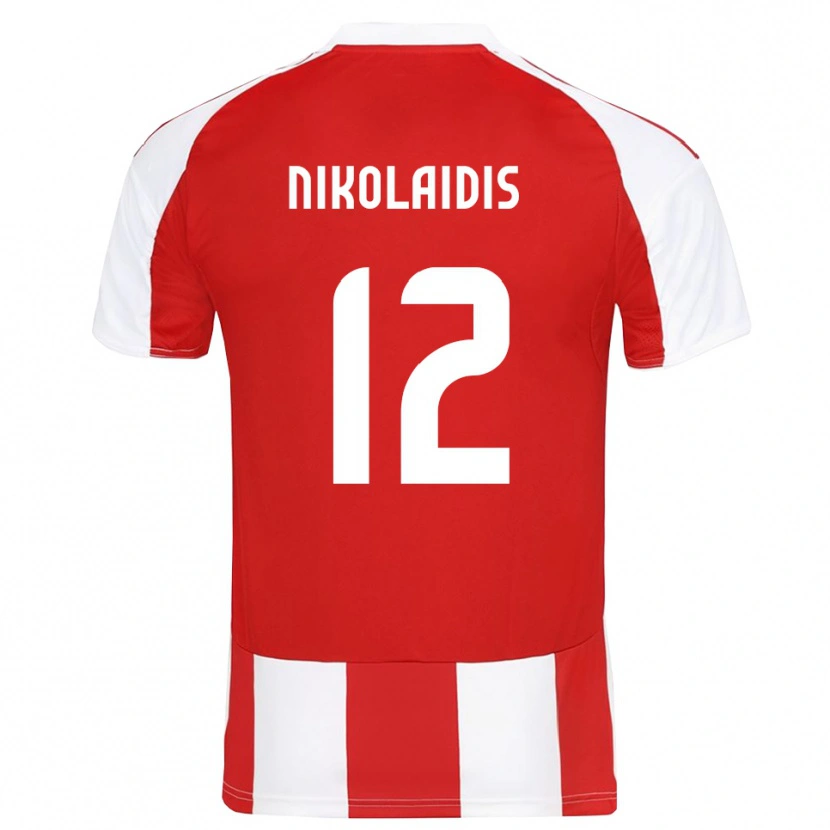 Danxen Hombre Camiseta Georgios Nikolaidis #12 Rojo Blanco 1ª Equipación 2025/26 La Camisa