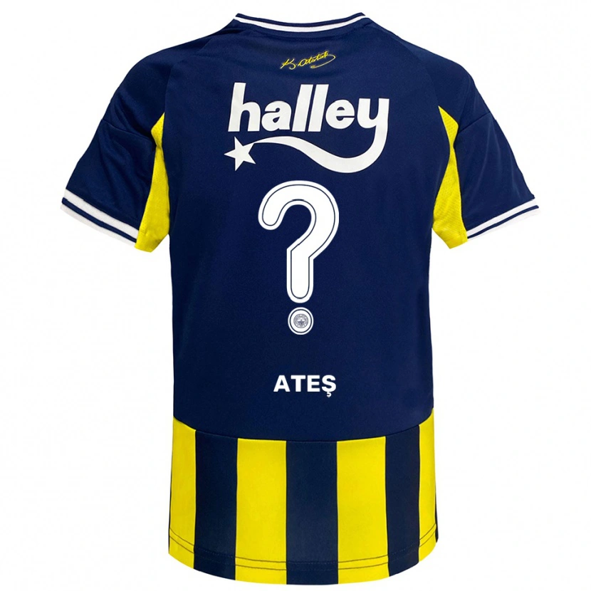 Danxen Hombre Camiseta Emirhan Ateş #0 Amarillo Marino Blanco 1ª Equipación 2025/26 La Camisa