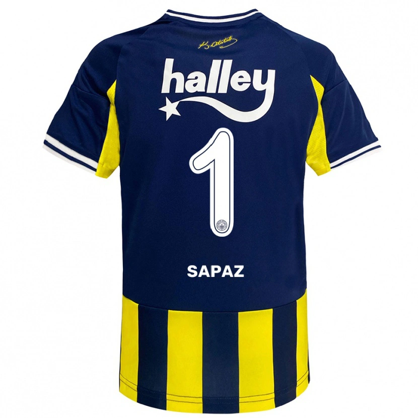 Danxen Hombre Camiseta Kuzey Sapaz #1 Amarillo Marino Blanco 1ª Equipación 2025/26 La Camisa