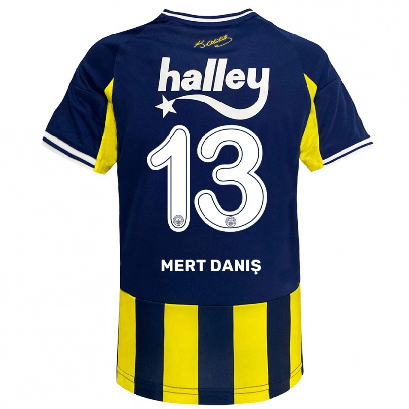 Danxen Hombre Camiseta Mustafa Mert Danış #13 Amarillo Marino Blanco 1ª Equipación 2025/26 La Camisa