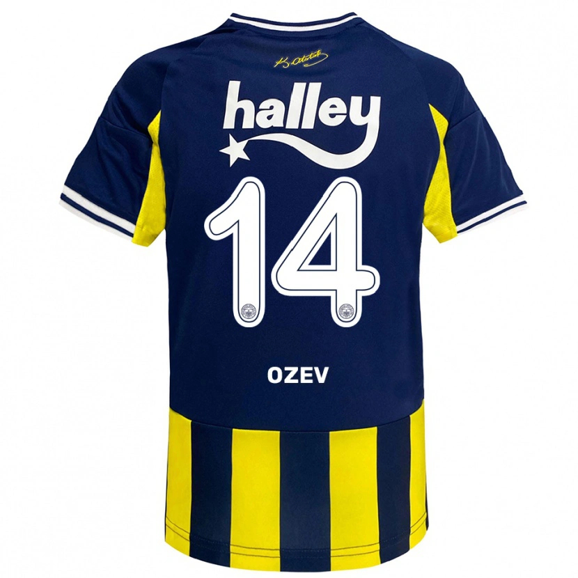 Danxen Hombre Camiseta Ümran Özev #14 Amarillo Marino Blanco 1ª Equipación 2025/26 La Camisa