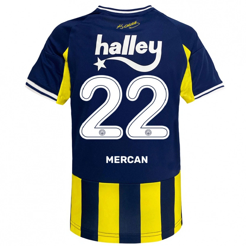 Danxen Hombre Camiseta Levent Mercan #22 Amarillo Marino Blanco 1ª Equipación 2025/26 La Camisa