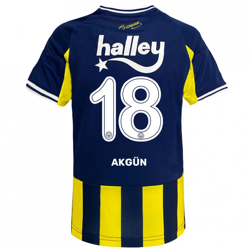 Danxen Hombre Camiseta Arda Akgün #18 Amarillo Marino Blanco 1ª Equipación 2025/26 La Camisa