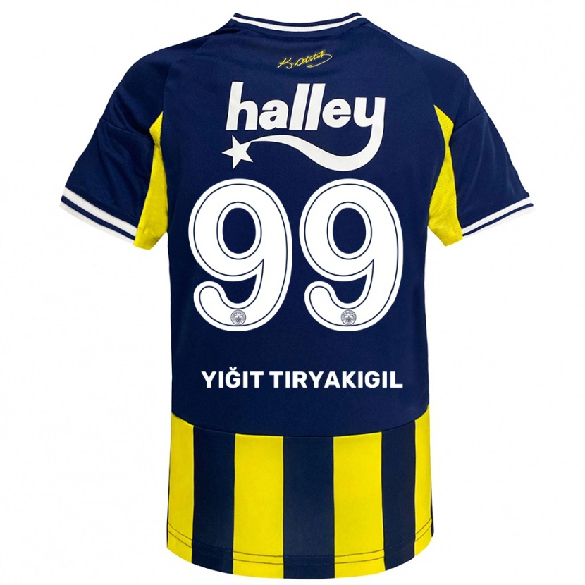 Danxen Hombre Camiseta Ömer Yiğit Tiryakigil #99 Amarillo Marino Blanco 1ª Equipación 2025/26 La Camisa