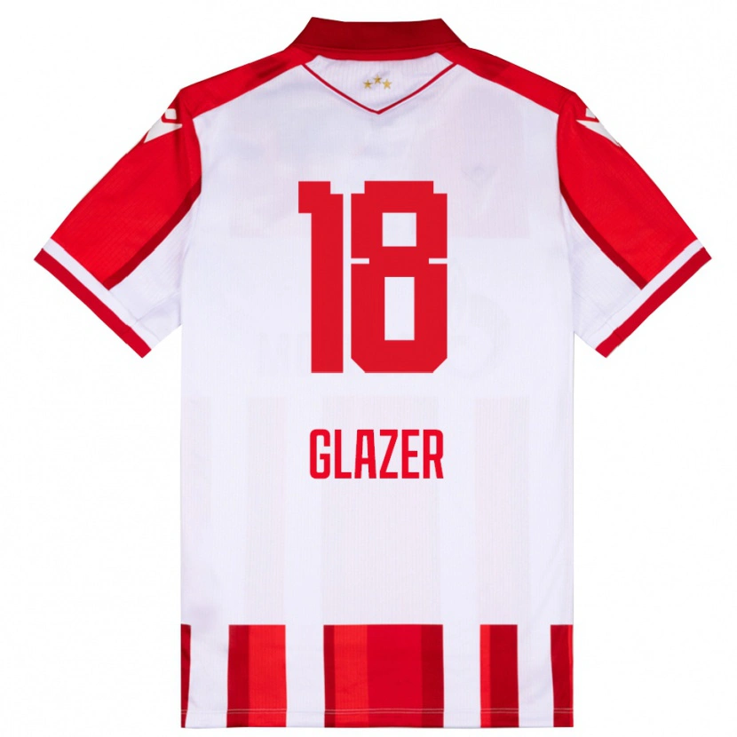 Danxen Hombre Camiseta Omri Glazer #18 Rojo Blanco 1ª Equipación 2025/26 La Camisa