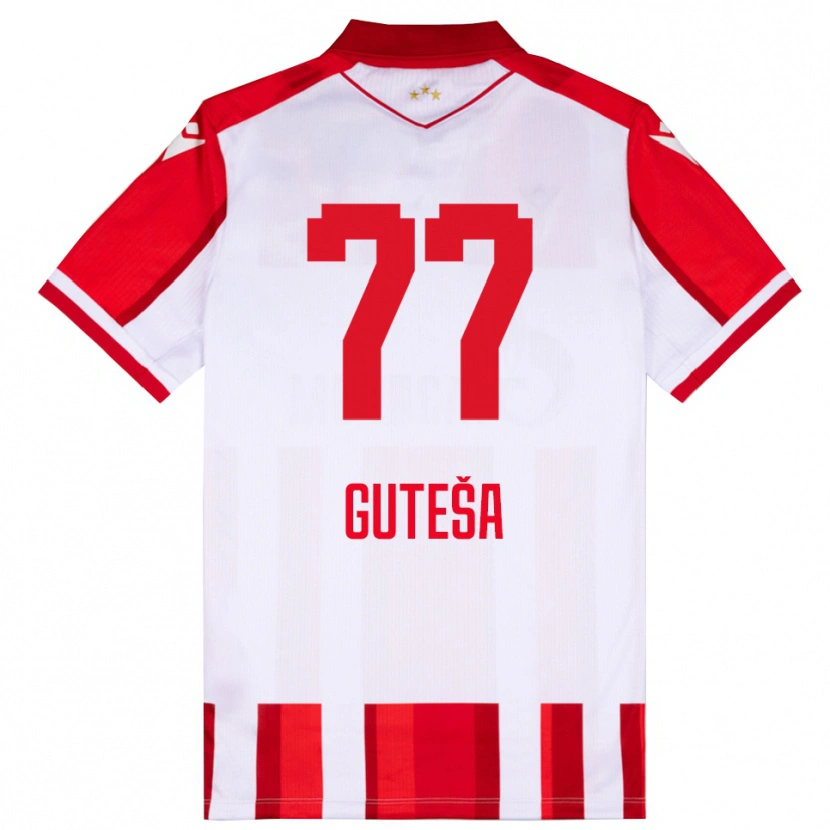 Danxen Hombre Camiseta Ivan Guteša #77 Rojo Blanco 1ª Equipación 2025/26 La Camisa