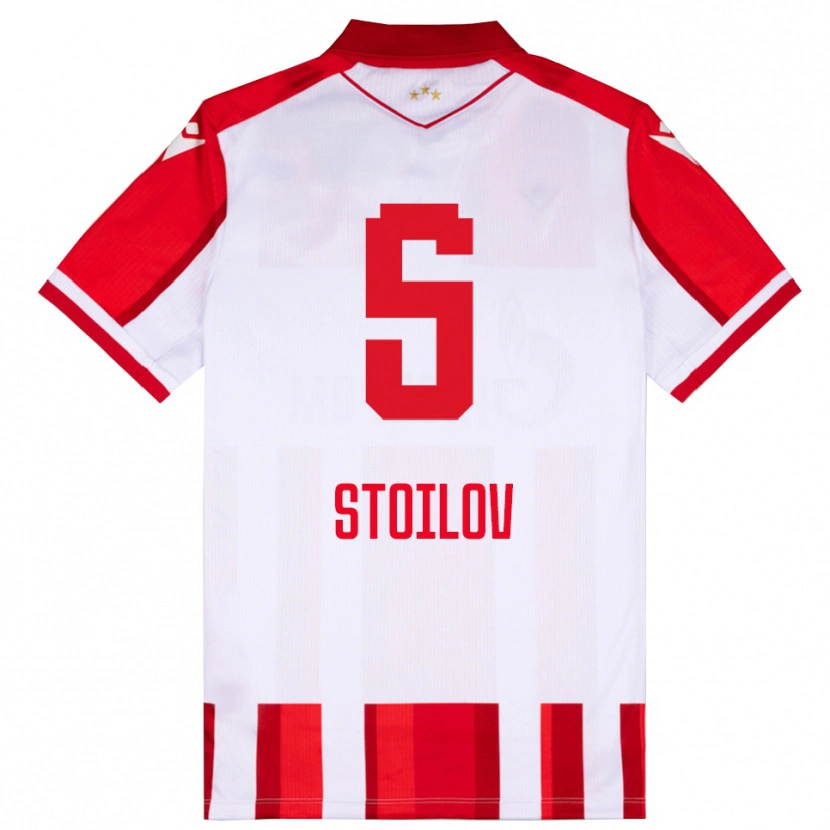 Danxen Hombre Camiseta Riste Stoilov #5 Rojo Blanco 1ª Equipación 2025/26 La Camisa