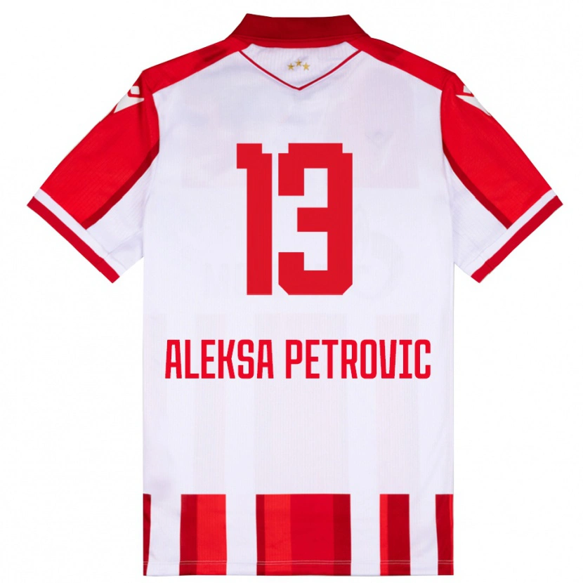Danxen Hombre Camiseta Aleksa Petrovic #13 Rojo Blanco 1ª Equipación 2025/26 La Camisa