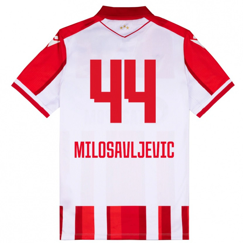Danxen Hombre Camiseta Veljko Milosavljevic #44 Rojo Blanco 1ª Equipación 2025/26 La Camisa