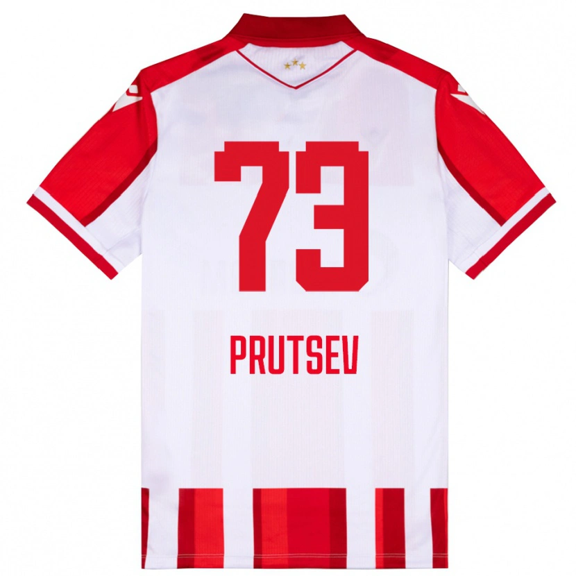 Danxen Hombre Camiseta Egor Prutsev #73 Rojo Blanco 1ª Equipación 2025/26 La Camisa