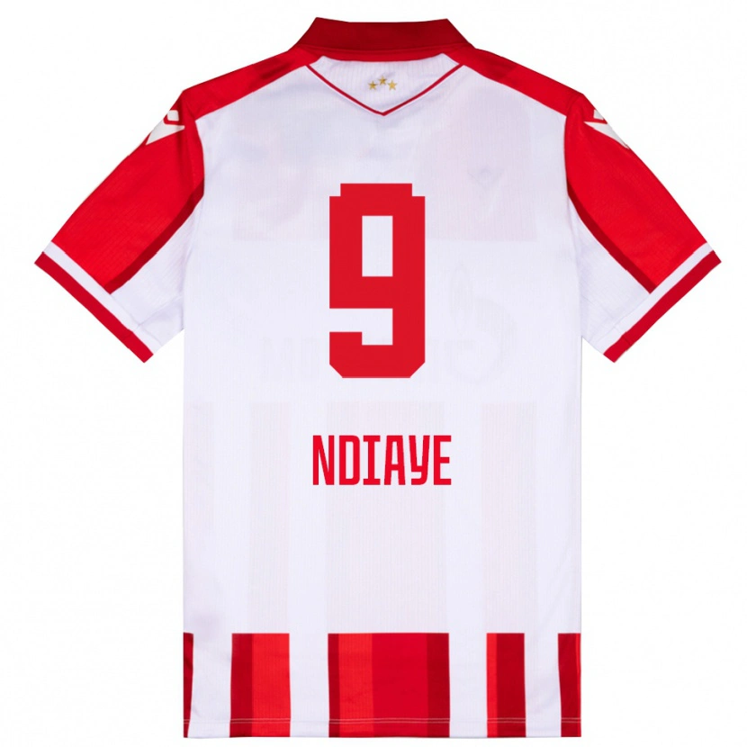 Danxen Hombre Camiseta Cherif Ndiaye #9 Rojo Blanco 1ª Equipación 2025/26 La Camisa