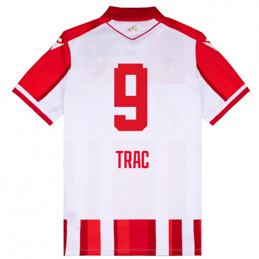 Danxen Hombre Camiseta Jovan Trac #9 Rojo Blanco 1ª Equipación 2025/26 La Camisa