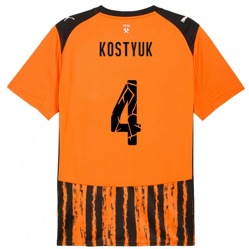 Danxen Hombre Camiseta Yegor Kostyuk #4 Naranja Negro 1ª Equipación 2025/26 La Camisa