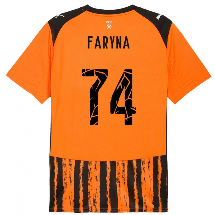 Danxen Hombre Camiseta Maryan Faryna #74 Naranja Negro 1ª Equipación 2025/26 La Camisa