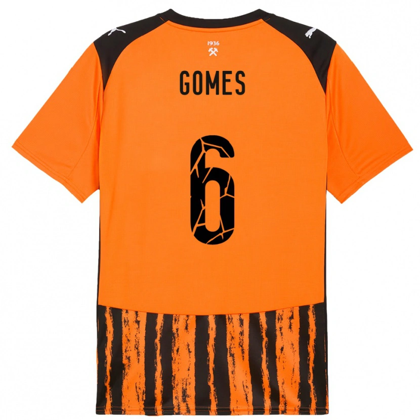 Danxen Hombre Camiseta Marlon Gomes #6 Naranja Negro 1ª Equipación 2025/26 La Camisa