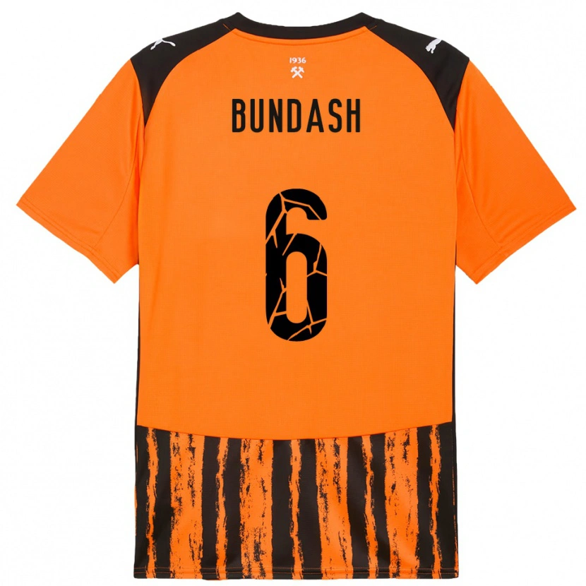 Danxen Hombre Camiseta Vasyl Bundash #6 Naranja Negro 1ª Equipación 2025/26 La Camisa