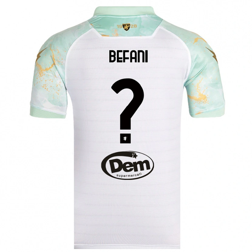 Danxen Hombre Camiseta Lorenzo Befani #0 Blanco Negro 2ª Equipación 2025/26 La Camisa