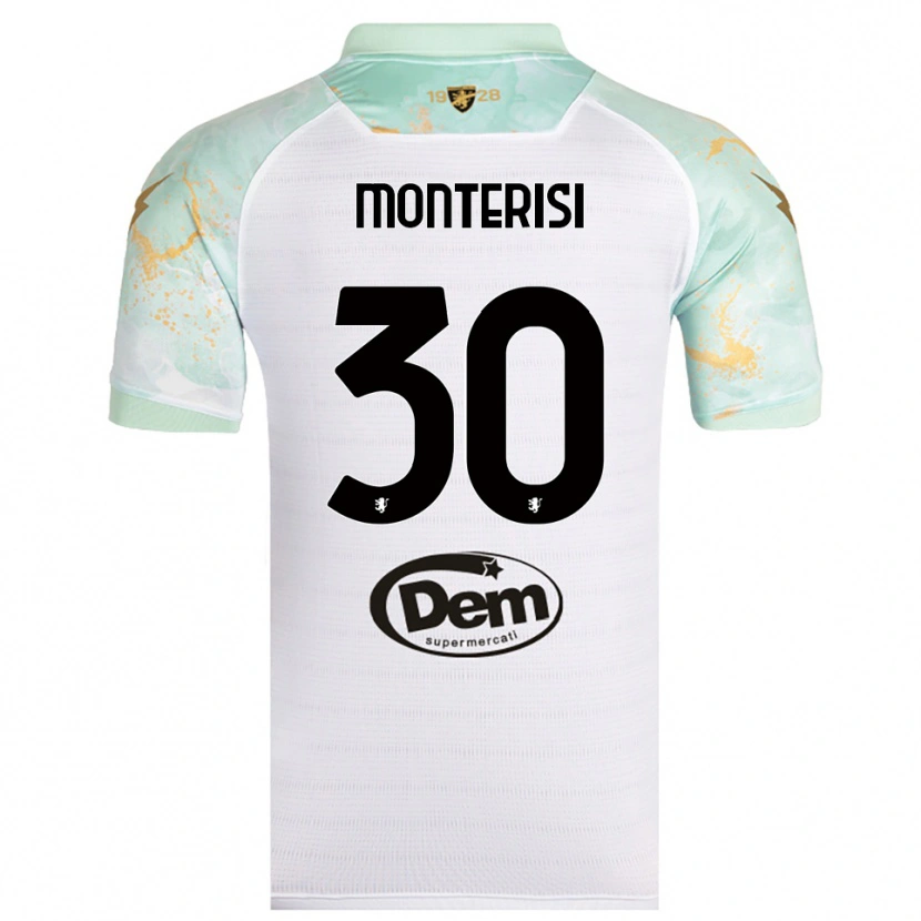 Danxen Hombre Camiseta Ilario Monterisi #30 Blanco Negro 2ª Equipación 2025/26 La Camisa