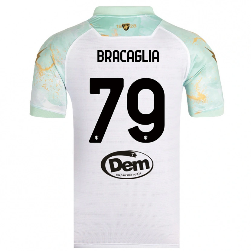 Danxen Hombre Camiseta Gabriele Bracaglia #79 Blanco Negro 2ª Equipación 2025/26 La Camisa
