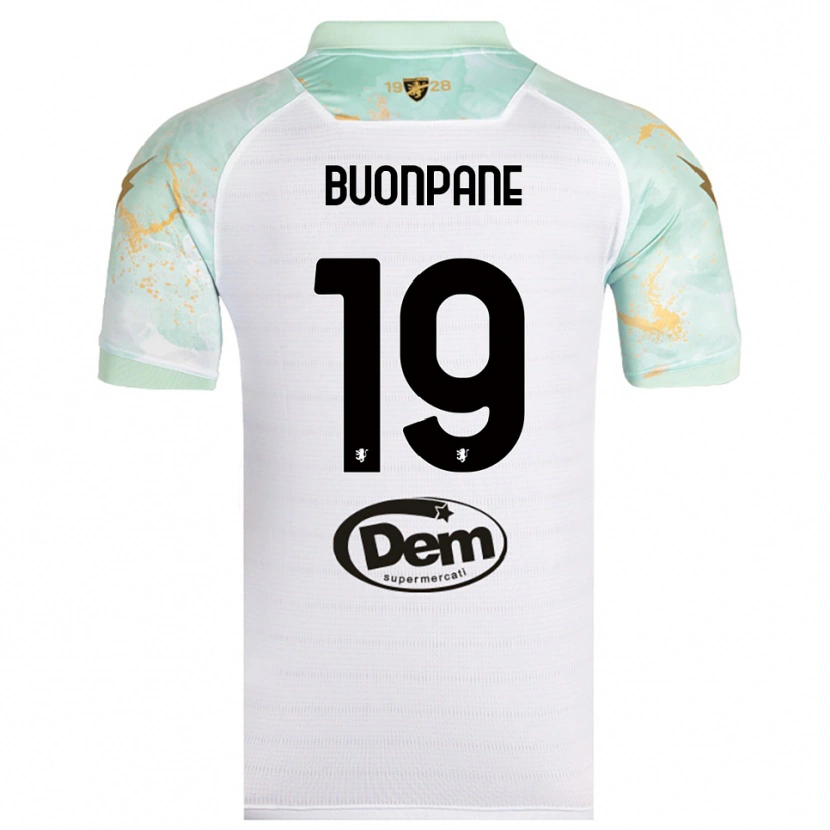Danxen Hombre Camiseta Davide Buonpane #19 Blanco Negro 2ª Equipación 2025/26 La Camisa