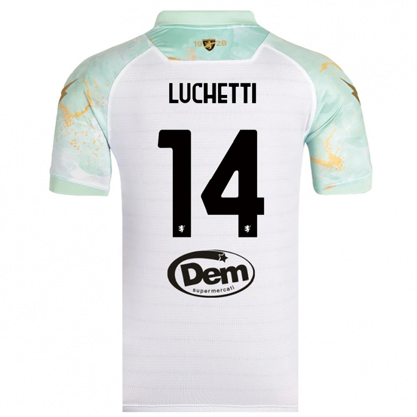 Danxen Hombre Camiseta Alessandro Luchetti #14 Blanco Negro 2ª Equipación 2025/26 La Camisa
