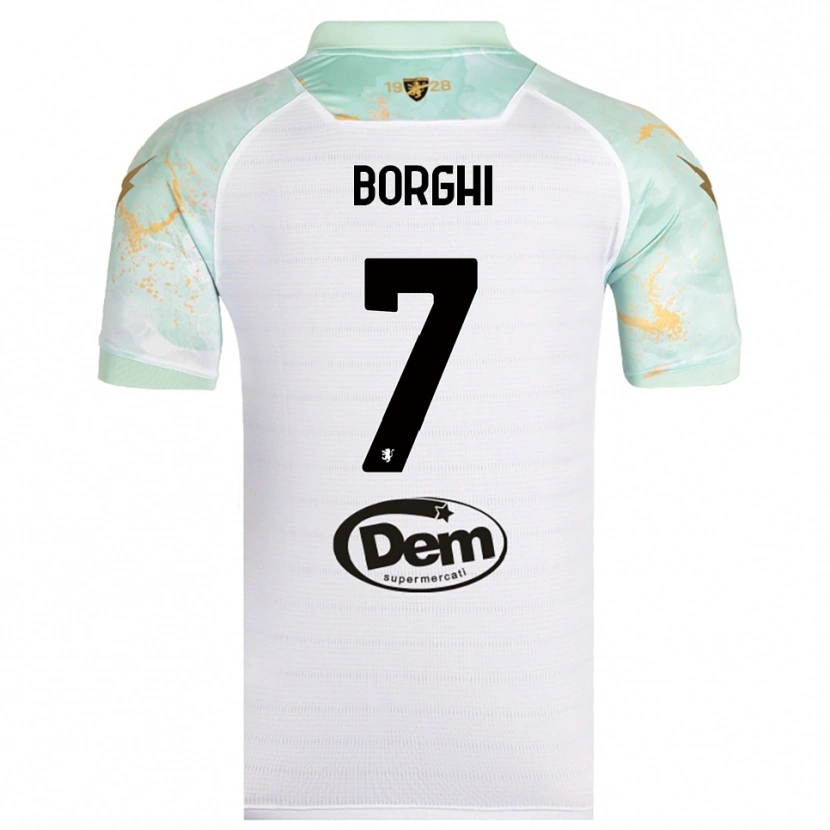 Danxen Hombre Camiseta Giordano Borghi #7 Blanco Negro 2ª Equipación 2025/26 La Camisa