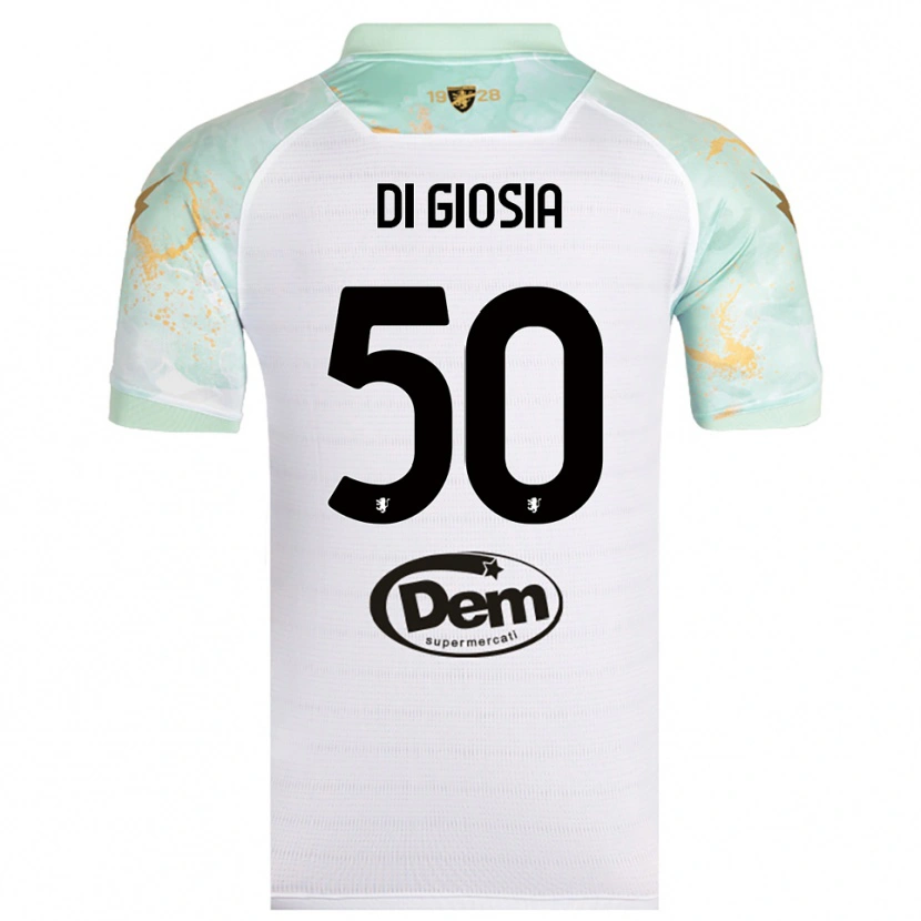 Danxen Hombre Camiseta Jacopo Di Giosia #50 Blanco Negro 2ª Equipación 2025/26 La Camisa