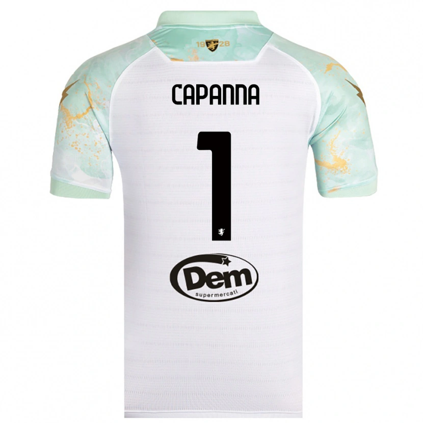 Danxen Hombre Camiseta Tommaso Capanna #1 Blanco Negro 2ª Equipación 2025/26 La Camisa