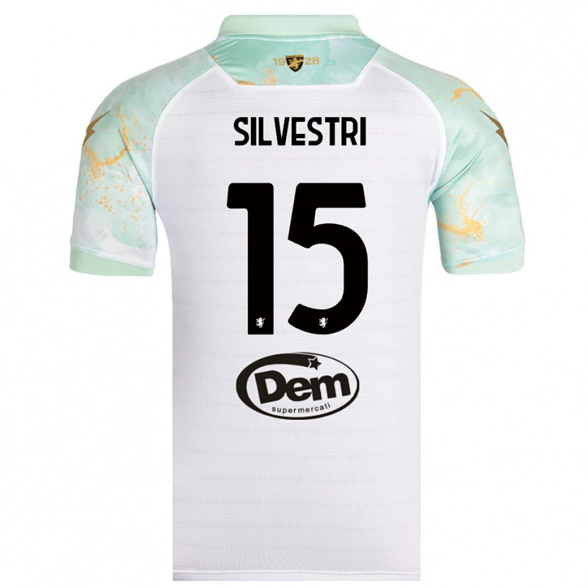 Danxen Hombre Camiseta Manuel Silvestri #15 Blanco Negro 2ª Equipación 2025/26 La Camisa
