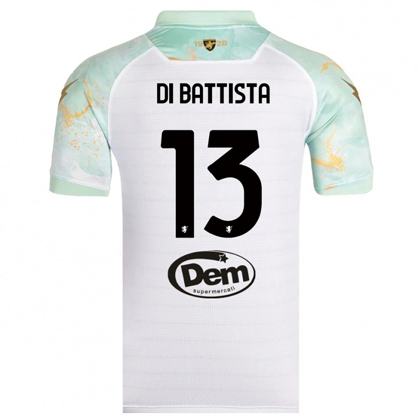 Danxen Hombre Camiseta Cristiano Di Battista #13 Blanco Negro 2ª Equipación 2025/26 La Camisa