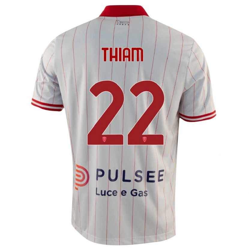 Danxen Hombre Camiseta Demba Thiam #22 Blanco Rojo Azul 2ª Equipación 2025/26 La Camisa