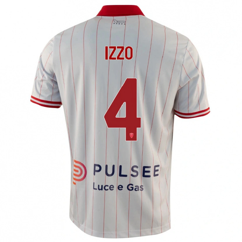 Danxen Hombre Camiseta Armando Izzo #4 Blanco Rojo Azul 2ª Equipación 2025/26 La Camisa