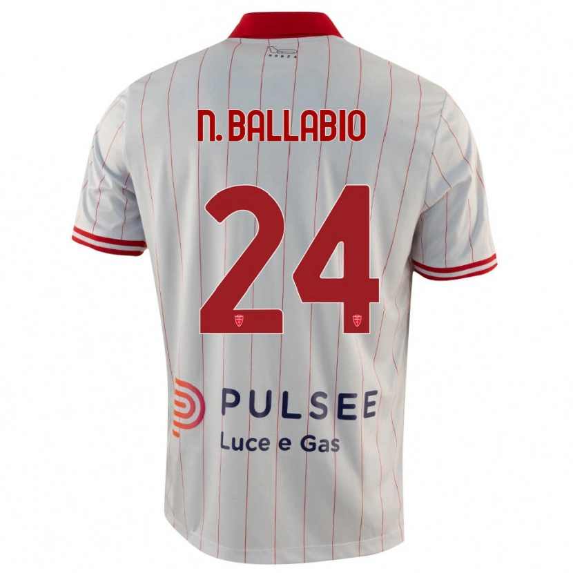 Danxen Hombre Camiseta Nicolò Ballabio #24 Blanco Rojo Azul 2ª Equipación 2025/26 La Camisa