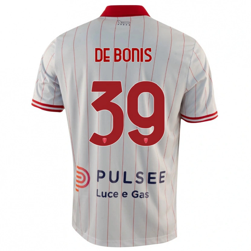 Danxen Hombre Camiseta Andrea De Bonis #39 Blanco Rojo Azul 2ª Equipación 2025/26 La Camisa