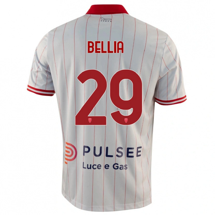 Danxen Hombre Camiseta Edoardo Bellia #29 Blanco Rojo Azul 2ª Equipación 2025/26 La Camisa
