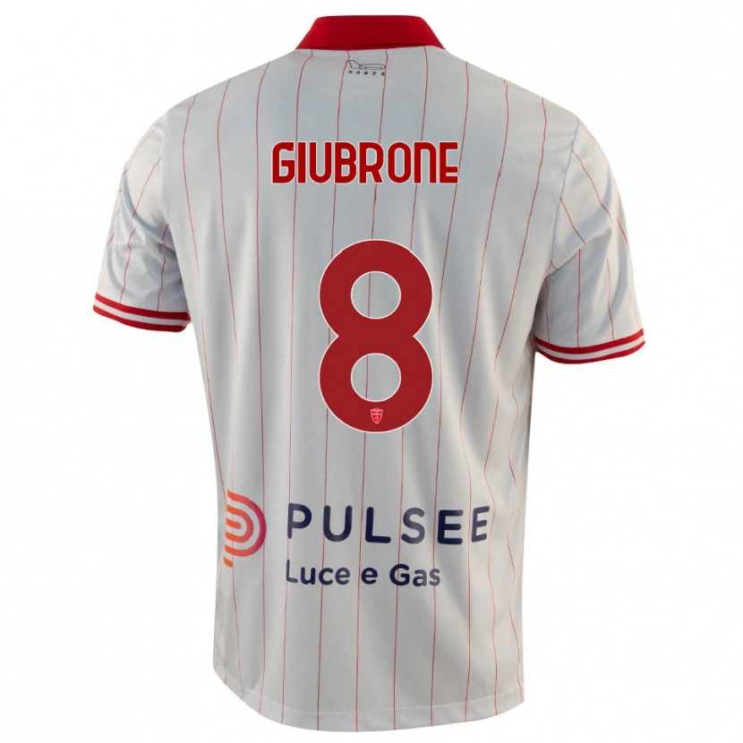 Danxen Hombre Camiseta Mario Giubrone #8 Blanco Rojo Azul 2ª Equipación 2025/26 La Camisa