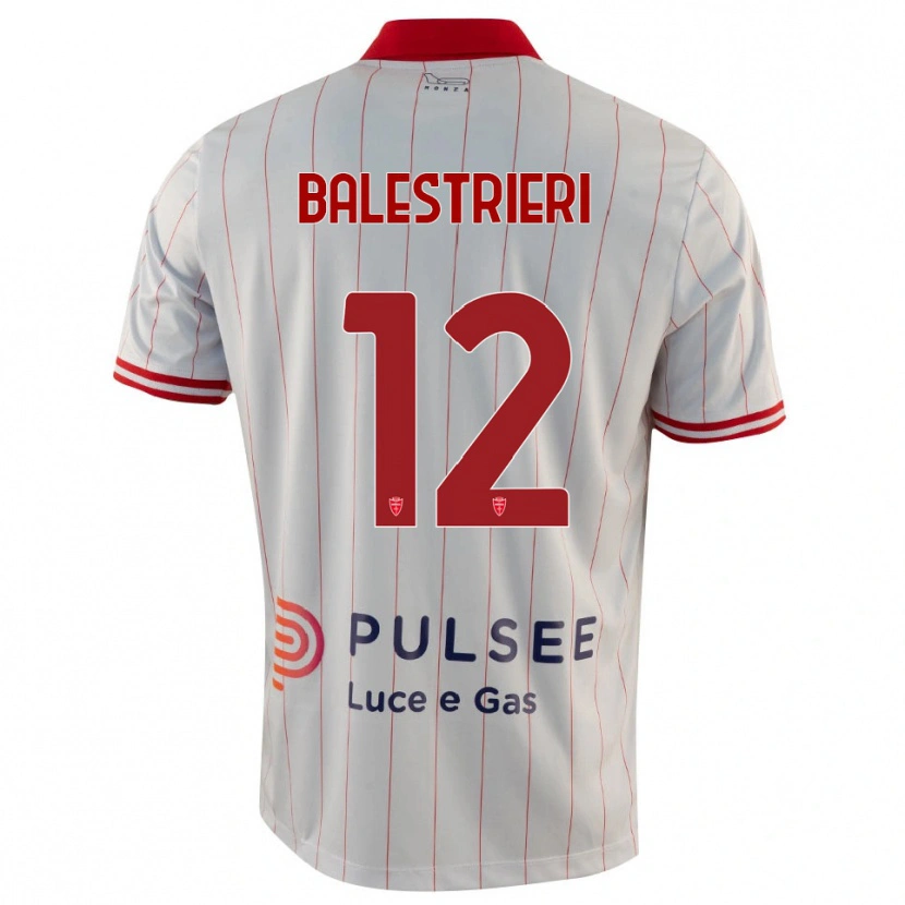 Danxen Hombre Camiseta Alessandro Balestrieri #12 Blanco Rojo Azul 2ª Equipación 2025/26 La Camisa