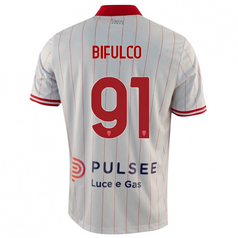 Danxen Hombre Camiseta Davide Bifulco #91 Blanco Rojo Azul 2ª Equipación 2025/26 La Camisa