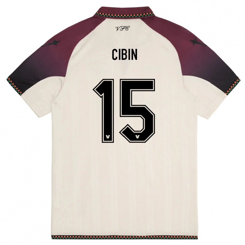 Danxen Hombre Camiseta Carlo Cibin #15 Crema Borgoña 2ª Equipación 2025/26 La Camisa