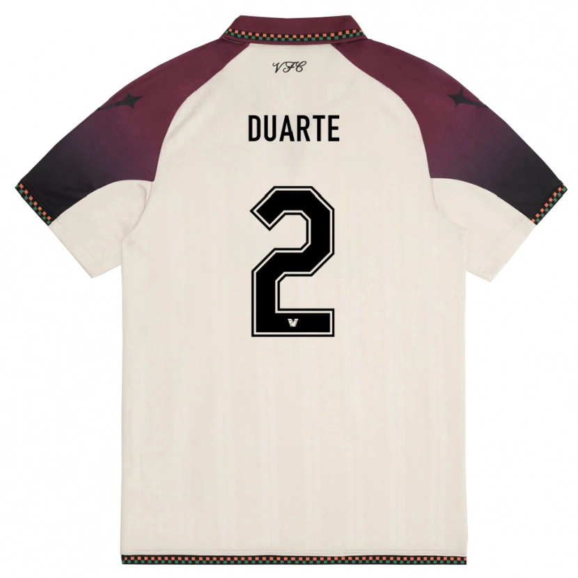 Danxen Hombre Camiseta Marcia Duarte #2 Crema Borgoña 2ª Equipación 2025/26 La Camisa