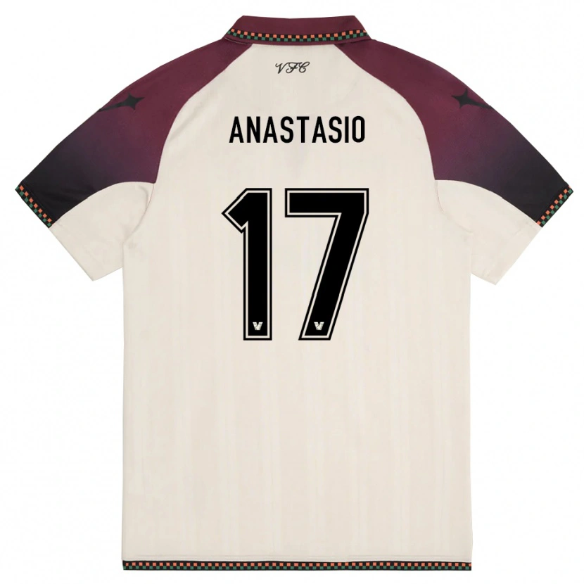 Danxen Hombre Camiseta Max Anastasio #17 Crema Borgoña 2ª Equipación 2025/26 La Camisa
