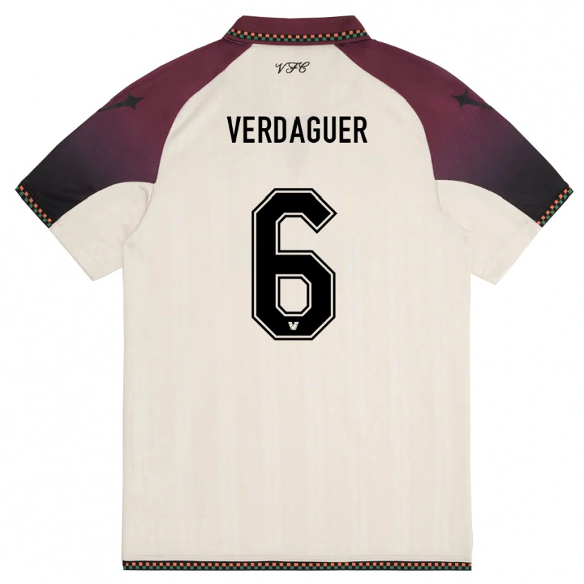 Danxen Hombre Camiseta Judith Verdaguer #6 Crema Borgoña 2ª Equipación 2025/26 La Camisa