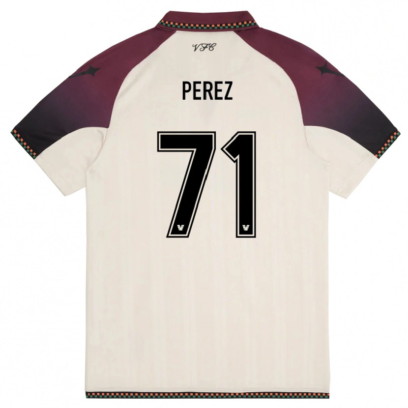 Danxen Hombre Camiseta Kike Pérez #71 Crema Borgoña 2ª Equipación 2025/26 La Camisa