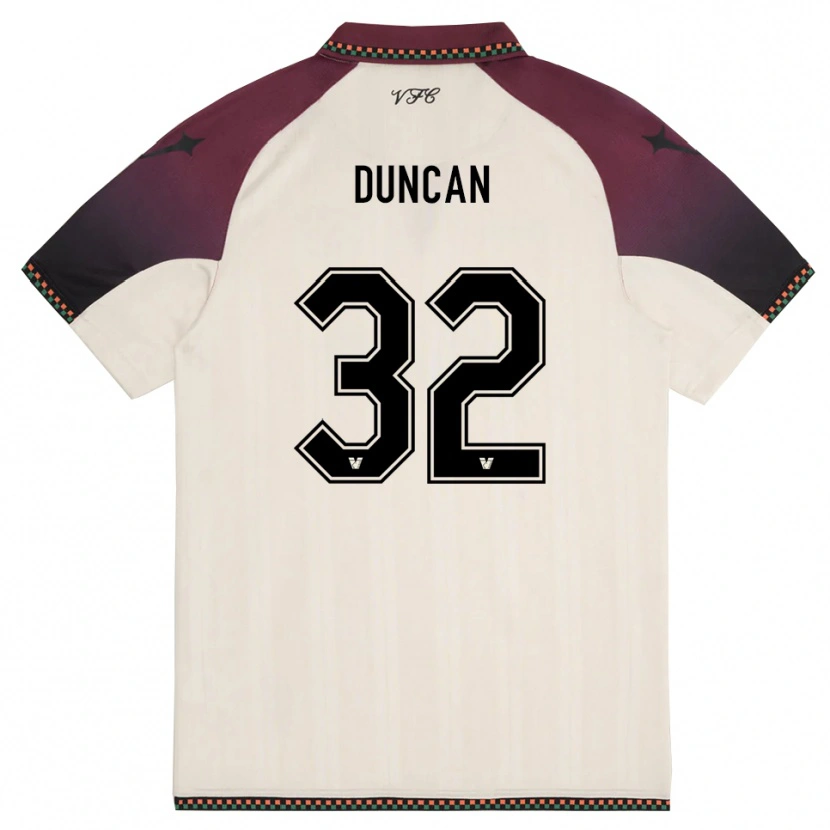 Danxen Hombre Camiseta Alfred Duncan #32 Crema Borgoña 2ª Equipación 2025/26 La Camisa